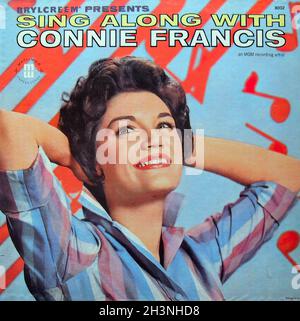 1961 Sing avec Connie Francis Bryllcreem présente LP Record Album Original Vinyl Vintage A Banque D'Images