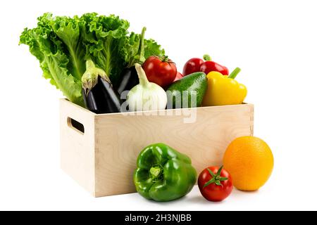 Ensemble végétarien de légumes frais.Alimentation saine riche en vitamines, ingrédients pour la cuisine Banque D'Images