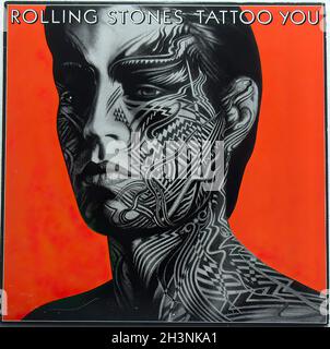 1981 Rolling Stones Tattoo You LP Vinyl Original Vintage Record Album couverture années 1980 Banque D'Images