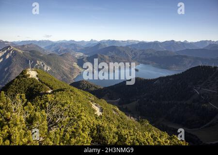Vue depuis Herzogstand en automne Banque D'Images