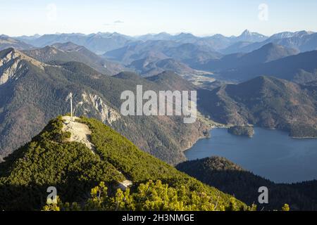 Vue depuis Herzogstand en automne Banque D'Images