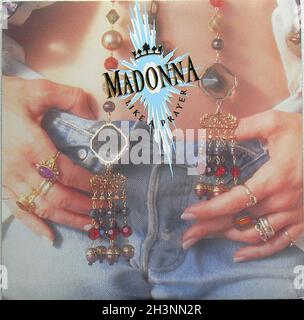 1989 Madonna like a prière LP couverture avant Album pochette vinyle Banque D'Images