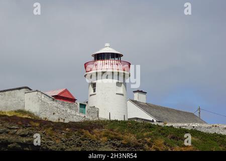 Kilcredaun Lighthouse Irlande Banque D'Images