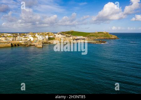Vue aérienne de St Ives Cornwall, Angleterre Banque D'Images