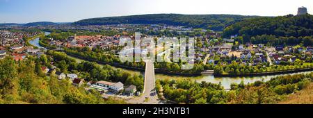 Panorama de Kelheim avec vues de la ville Banque D'Images