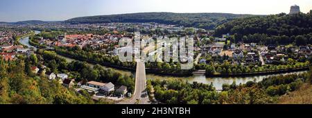 Panorama de Kelheim avec vues de la ville Banque D'Images