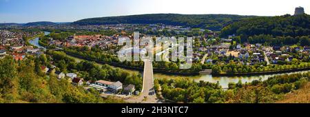 Panorama de Kelheim avec vues de la ville Banque D'Images