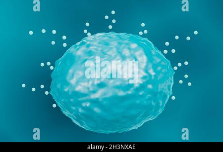 Mastocyte libérant de l'histamine, illustration Banque D'Images