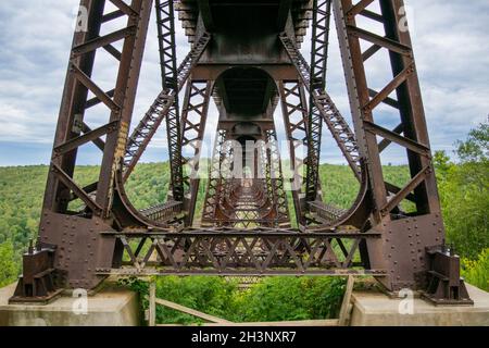 Pont de Kinzua au milieu d'une végétation dense dans le State Park Mount aux États-Unis Banque D'Images