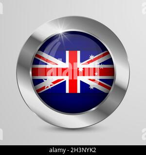 Bouton EPS10 Vector Patriotic avec couleurs de drapeau australien.Un élément d'impact pour l'utilisation que vous voulez en faire. Illustration de Vecteur