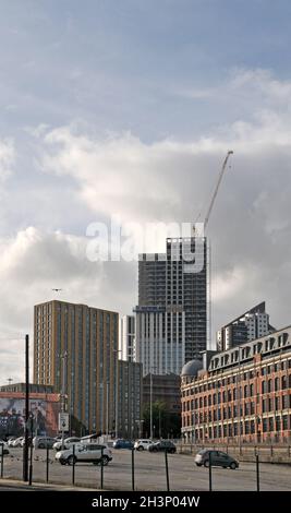 Vue panoramique sur la rue nord et l'aménagement des appartements autour de l'arène Banque D'Images