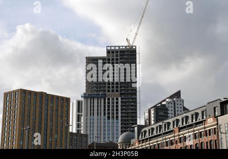 Vue panoramique sur la rue nord et l'aménagement des appartements autour de l'arène Banque D'Images