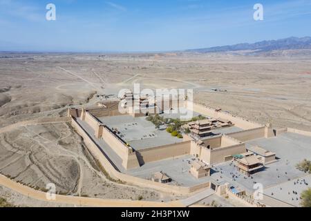 Vue aérienne du col du jiayu ou du jiayuguan Banque D'Images