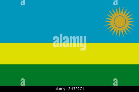 Drapeau national du Rwanda dans des proportions exactes - Vector Banque D'Images