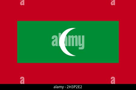 Drapeau national des Maldives dans les proportions exactes - Vector Banque D'Images