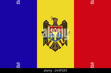 Drapeau national de Moldavie dans des proportions exactes - Vector Banque D'Images