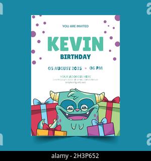 Joyeux Anniversaire Monstres Enfants Anniversaire Fete Mignon Monstre Mascotte Monstres Anniversaire Carte De Vœux Dessin Anime Illustration Vectorielle Image Vectorielle Stock Alamy