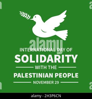 Journée internationale de solidarité avec le peuple palestinien événement annuel le 29 novembre.Modèle vectoriel pour poster typographique, carte de vœux, bannière, Illustration de Vecteur