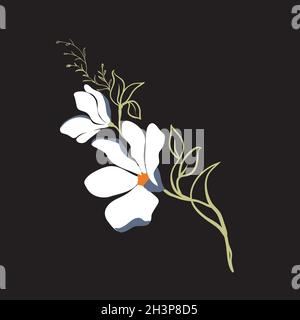 Fleurs de Magnolia.Belle illustration du printemps. Illustration de Vecteur