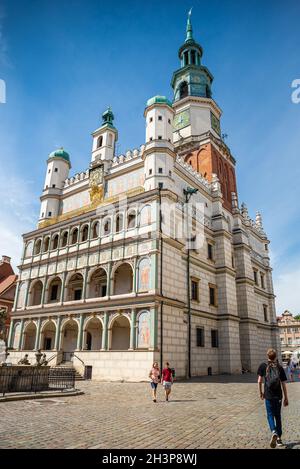 Poznan, Pologne - 09 août 2021.Hôtel de ville en été Banque D'Images