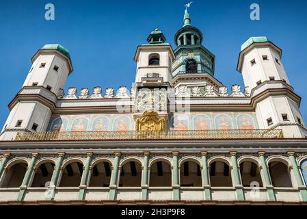 Poznan, Pologne - 09 août 2021.Hôtel de ville en été Banque D'Images