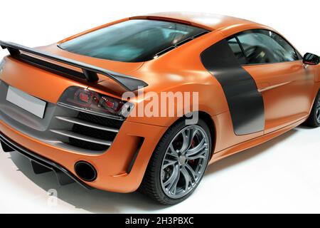 Voiture sportive de luxe rapide rouge et orange Banque D'Images