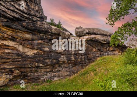 Teufelsmauerstieg Harz Devil's Wall près de Weddersleben Banque D'Images