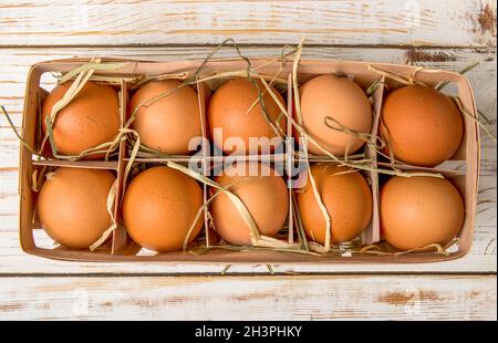 Plateau à œufs en osier Banque D'Images