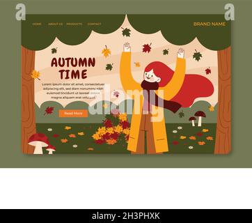 modèle de page d'arrivée de la vente d'automne illustration de la conception vectorielle Illustration de Vecteur