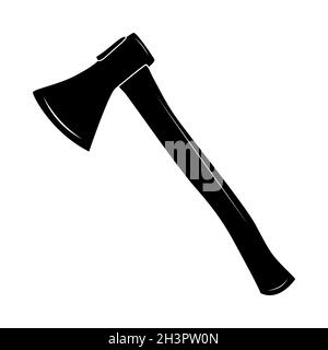 Icône AX isolée sur fond blanc.silhouette de hache noire Lumberjack.symbole de burin ou d'hache.Camping, outil de hachage, outil de coupe.Illustration vectorielle de stock Illustration de Vecteur