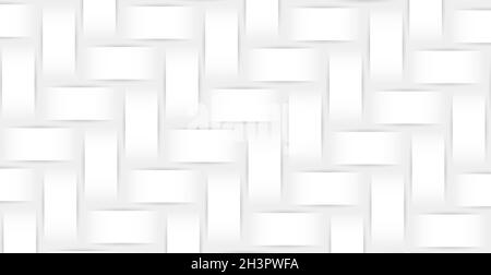 Arrière-plan abstrait en osier, rectangles blancs sur fond gris - vecteur Banque D'Images