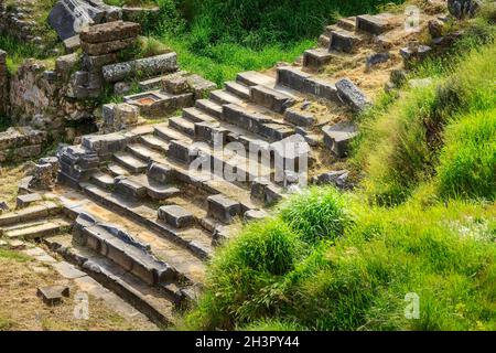 Ruines antiques de Sparta, Péloponnèse, Grèce Banque D'Images