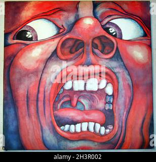 1969 King Crimson dans la cour du Crimson King LP Graphics Original Vintage Record Illustration Album pochette années 1960 Banque D'Images