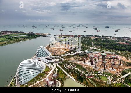 SINGAPOUR, ASIE - FÉVRIER 3 : nouveaux jardins botaniques sous Const Banque D'Images