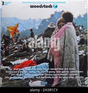 1969 Woodstock concert LP années 1970 Original Vintage Vinyl Album A Banque D'Images