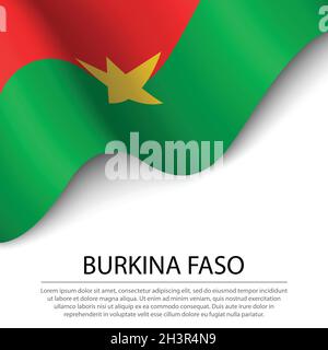 Drapeau du Burkina Faso sur fond blanc.Modèle de bannière ou de ruban vectoriel pour le jour d'indépendance Illustration de Vecteur