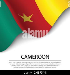 Drapeau du Cameroun sur fond blanc.Modèle de bannière ou de ruban vectoriel pour le jour d'indépendance Illustration de Vecteur