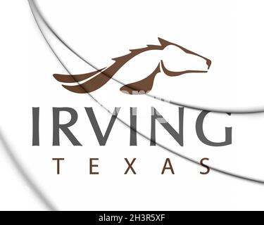 3D Flag of Irving (État du Texas), États-Unis. Illustration 3D. Banque D'Images