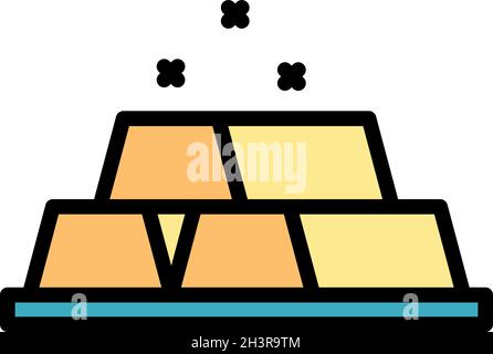 Icône barres d'or forgeron.Contour forgeron or barres vecteur icône couleur plat isolé Illustration de Vecteur