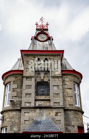 MARAZION, CORNWALL, Royaume-Uni - MAI 11 : vue de la mairie et du musée de Marazion, Cornwall, le 11 mai 2021 Banque D'Images