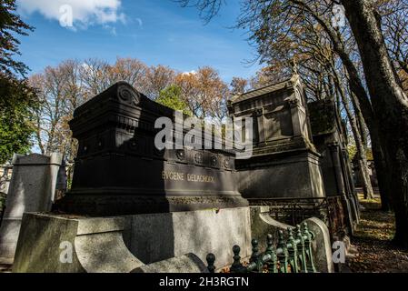 Tombe d'Eugène Delacroix dans le cimetière du Père-Lachaise Banque D'Images