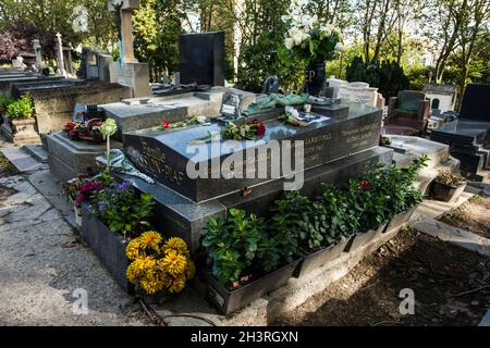 Tombe d'Édith Piaf au cimetière du Père-Lachaise Banque D'Images