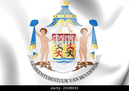 3D Beverwijk blason (Hollande du Nord), pays-Bas. Illustration 3D. Banque D'Images