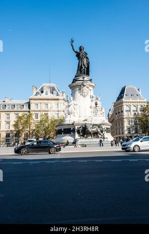 Place de la République, Paris Banque D'Images