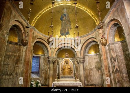 Détails de l'intérieur de la basilique à la place Saint-Marc à Venise, Italie Banque D'Images