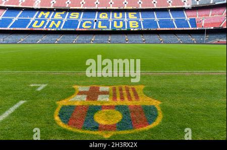 Stade de football Camp Nou pour le club de football de Barcelone, Barcelone, Espagne. Banque D'Images