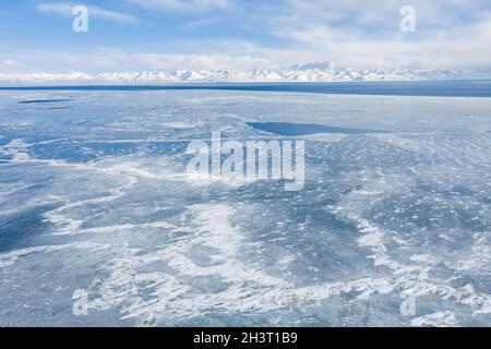 Lac Namtso en hiver Banque D'Images