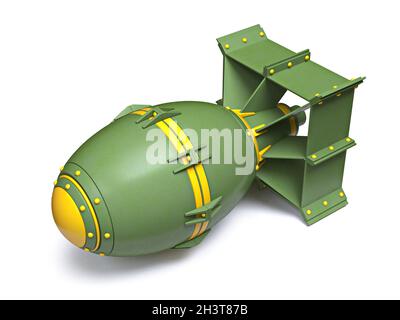 Bombe aérienne jaune vert caricature 3D Banque D'Images