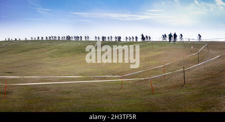 Course de cyclocross, South Shields, Tyne and Wear, Angleterre, Royaume-Uni,GB, Europe. Banque D'Images