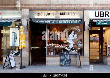 Big Booty Bread Co, 261 W 23rd St, New York, NYC vitrine photo d'une boulangerie dans le quartier Chelsea de Manhattan. Banque D'Images